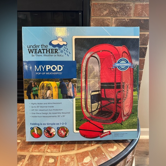 Under the Weather MyPod 1 Person Pop-up Weather Pod. Red. New open Box! - Picture 1 of 3